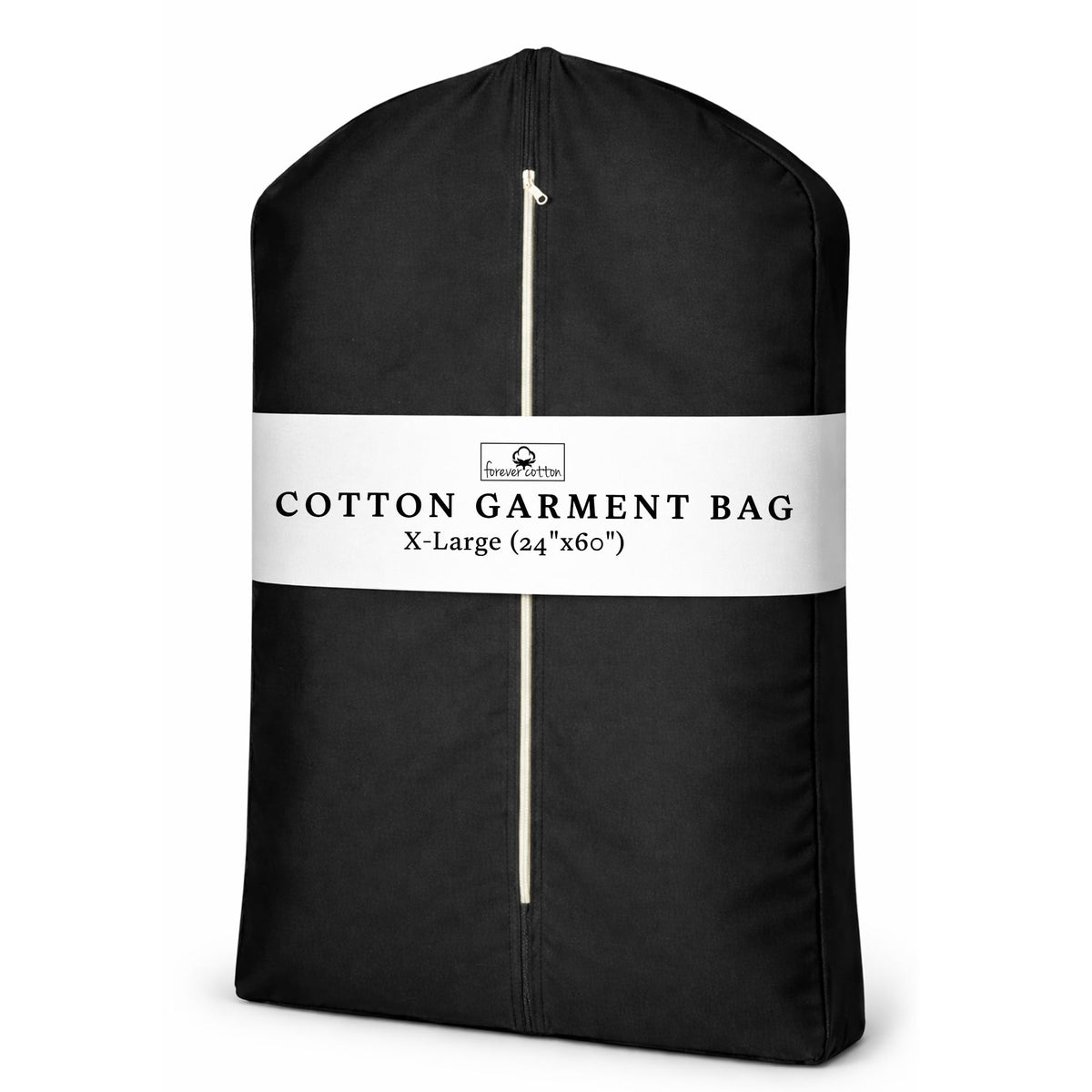Premium 100% Cotton Garment Bags – 40" Off-White Canvas Suit Cover with YKK Zipper – Moth Protector, Breathable, Machine Washable, Cover for Coats, Dresses, Jackets & Travel