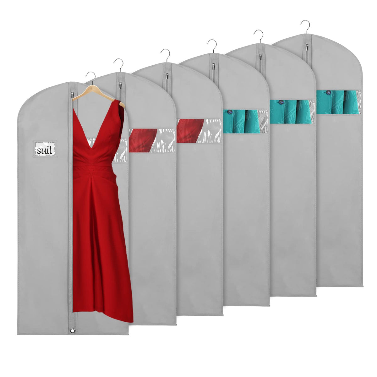 KEEGH 60 in Garment Bags for Hanging Clothes (Set of 6) Purple