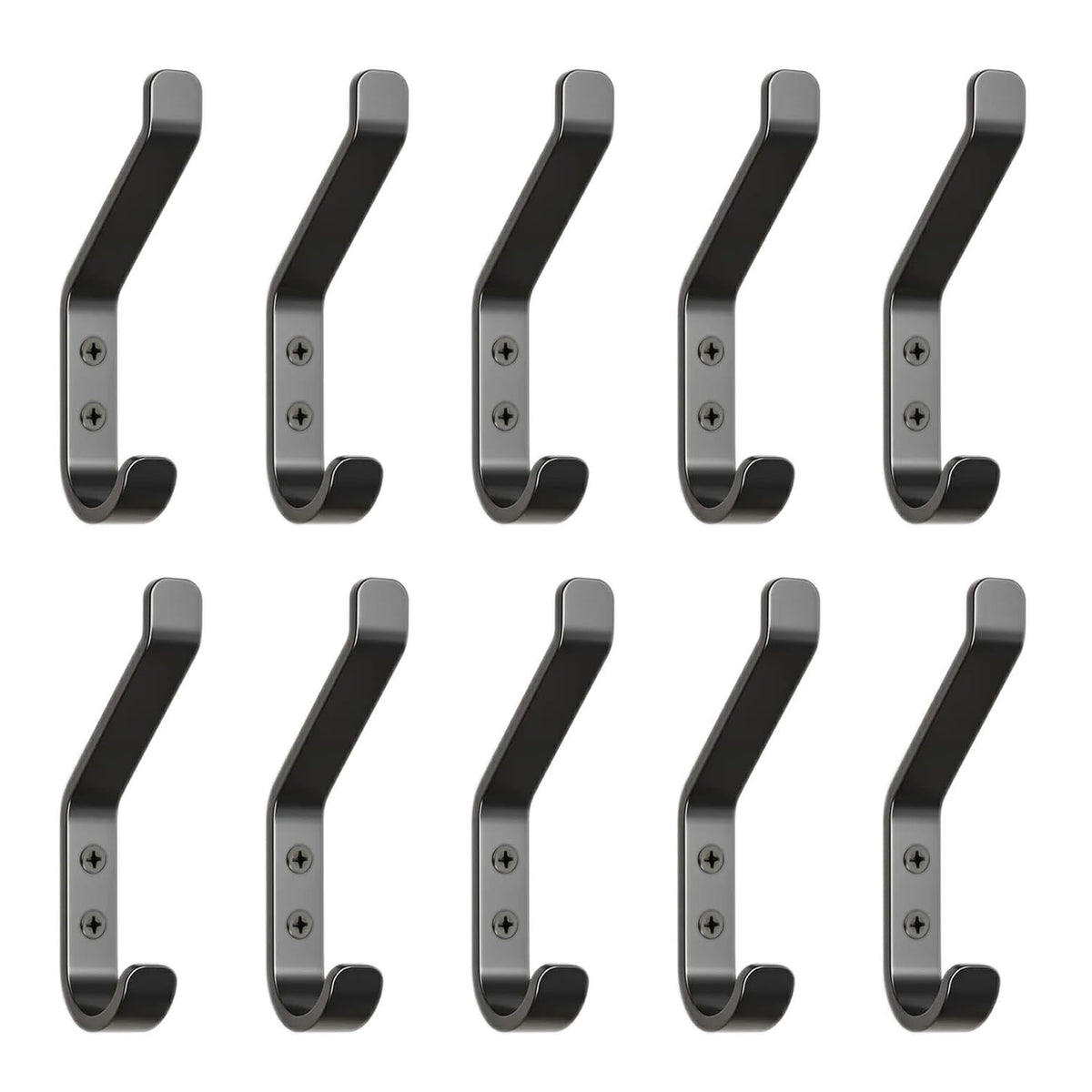 GlazieVault Coat Rack Wall Mount - Stainless Steel (2 Pack) - Heavy Duty Hooks for Hat, Towel, Robes, Jacket, Clothes - Bathroom, Entryway Hanger