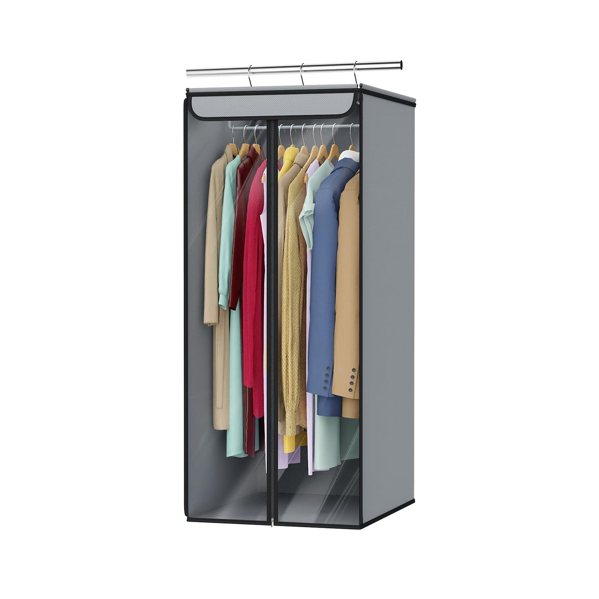 Univivi Garment Bags for Hanging Clothes, Cloth Bag 54 In, 2 PCS, Clear