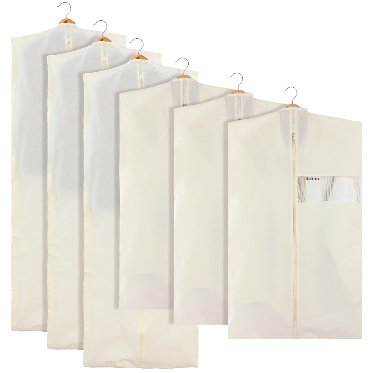 Aliceset 6 Pcs 40 Inches Cotton Garment Bags for Hanging Clothes