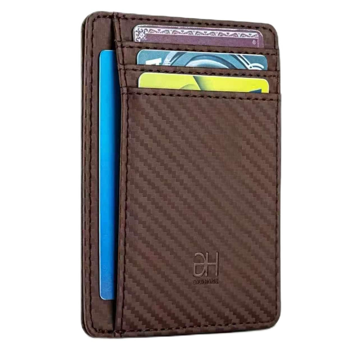 GH GOLD HORSE Slim RFID Blocking Card Holder Minimalist Leather Front Pocket Wallet for Women