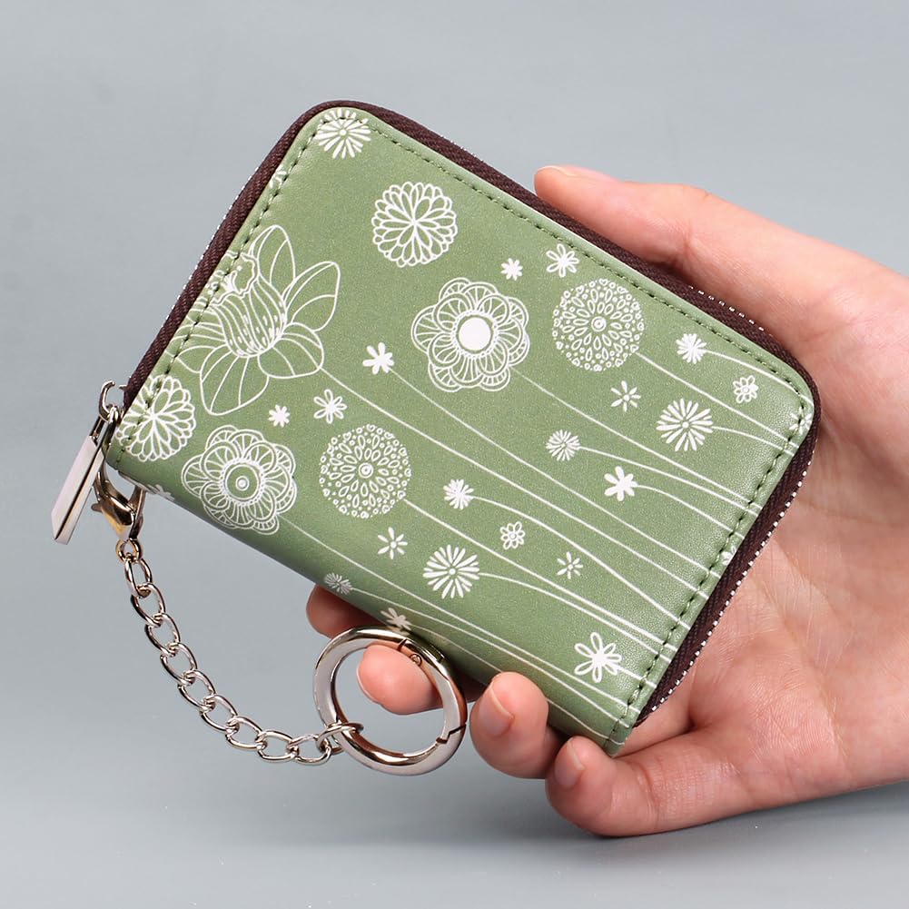 FurArt Zipper Wallet Women RFID Credit Card Holder keychain Wallet