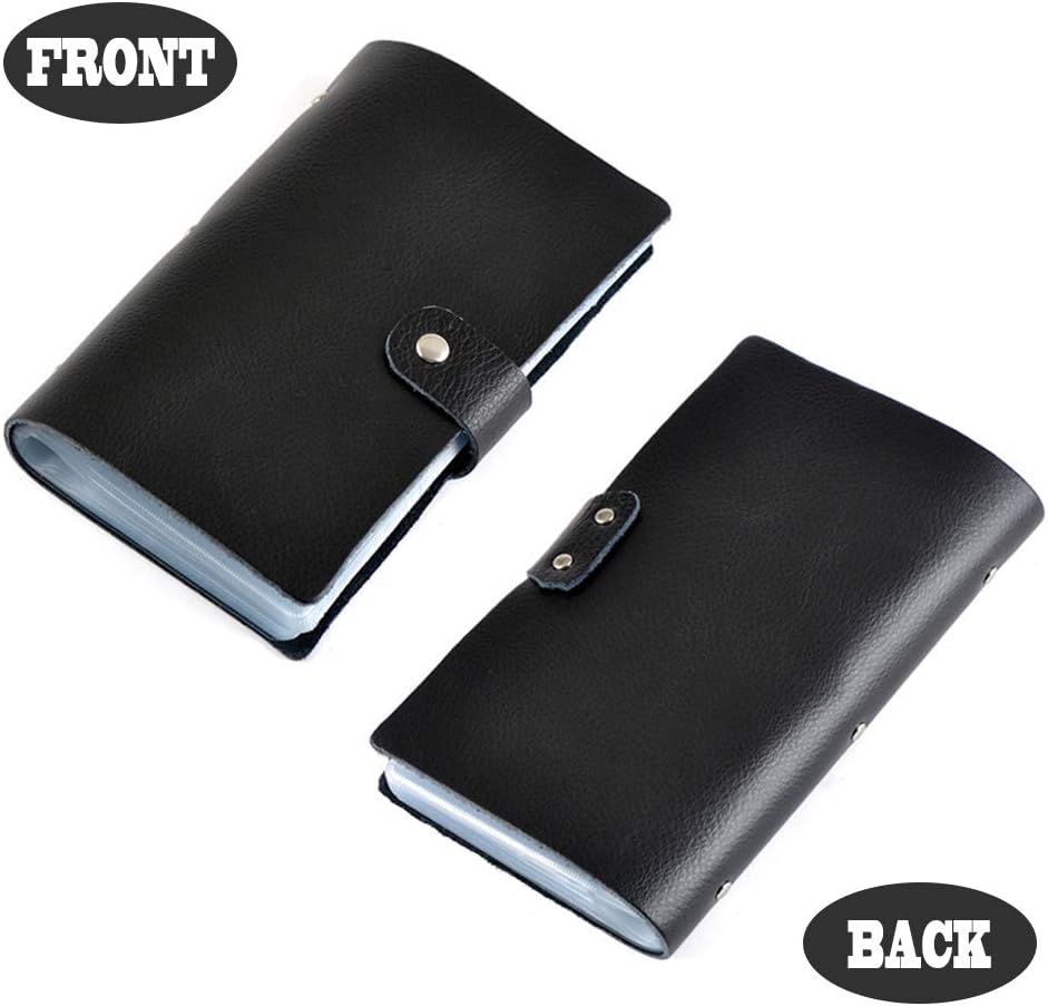boshiho Leather Credit Card Holder Business Card Case Book Style 90 Count Name ID Card Holder Book