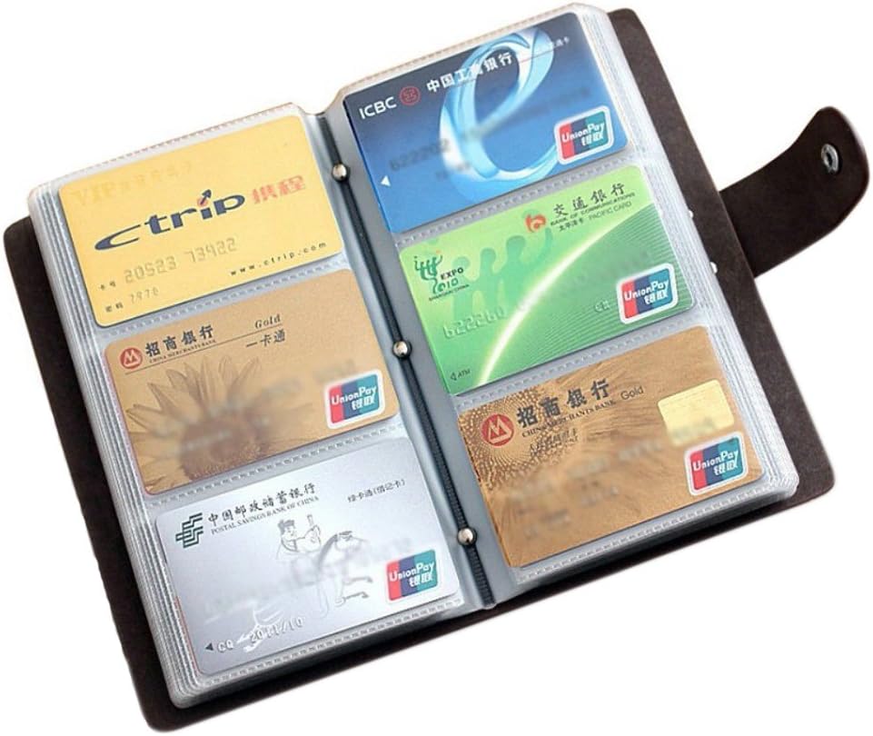 boshiho Leather Credit Card Holder Business Card Case Book Style 90 Count Name ID Card Holder Book