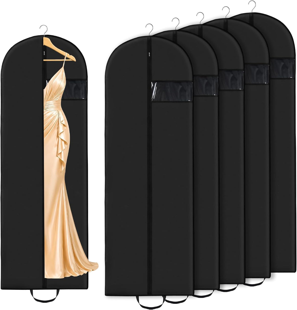 Lzerking 65” x 23” Garment Bags for Dresses and Gowns for Closet Storage