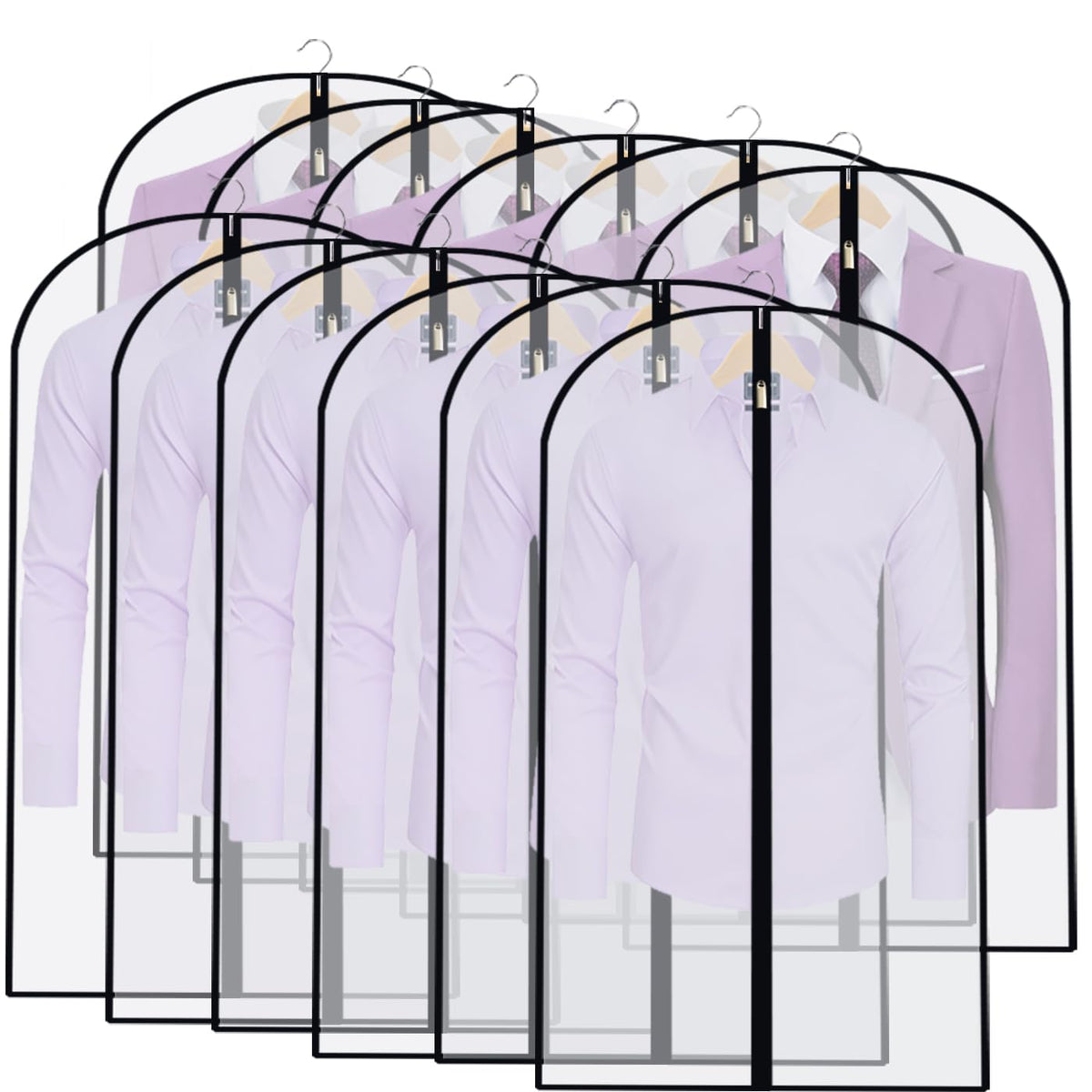 Garment Bags for Hanging Clothes 24" x 40"Coat Covers for Closet Foldable Washable Dress Bags for Hanging Clothes for Long Dress Dance Costumes Suits Gowns Coats