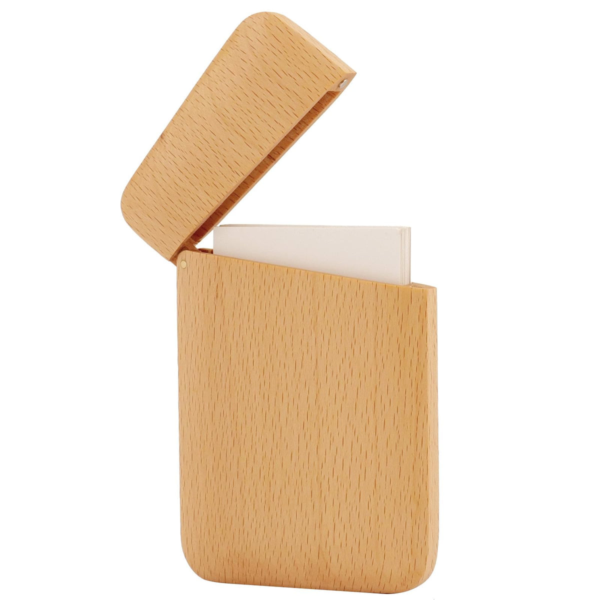 Wood Business Card Holder Wooden Magnetic Business Card Case Portable Simple (Black Walnut)