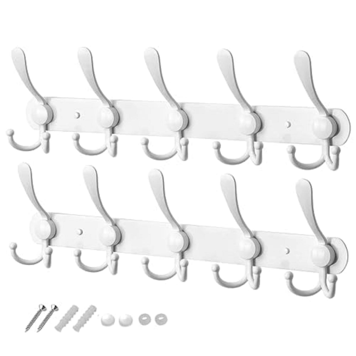 GlazieVault Coat Rack Wall Mount - Stainless Steel (2 Pack) - Heavy Duty Hooks for Hat, Towel, Robes, Jacket, Clothes - Bathroom, Entryway Hanger