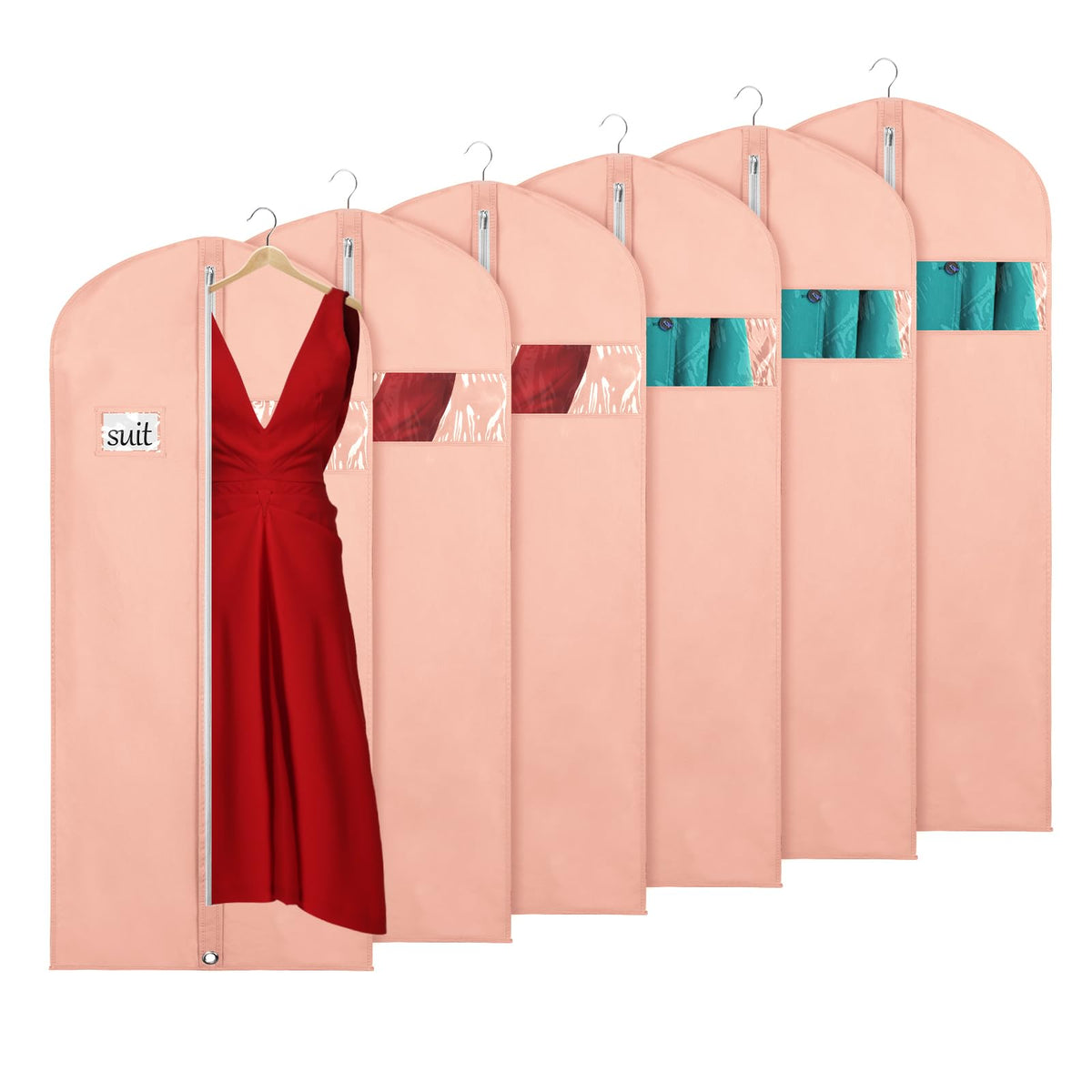KEEGH 60 in Garment Bags for Hanging Clothes (Set of 6) Purple