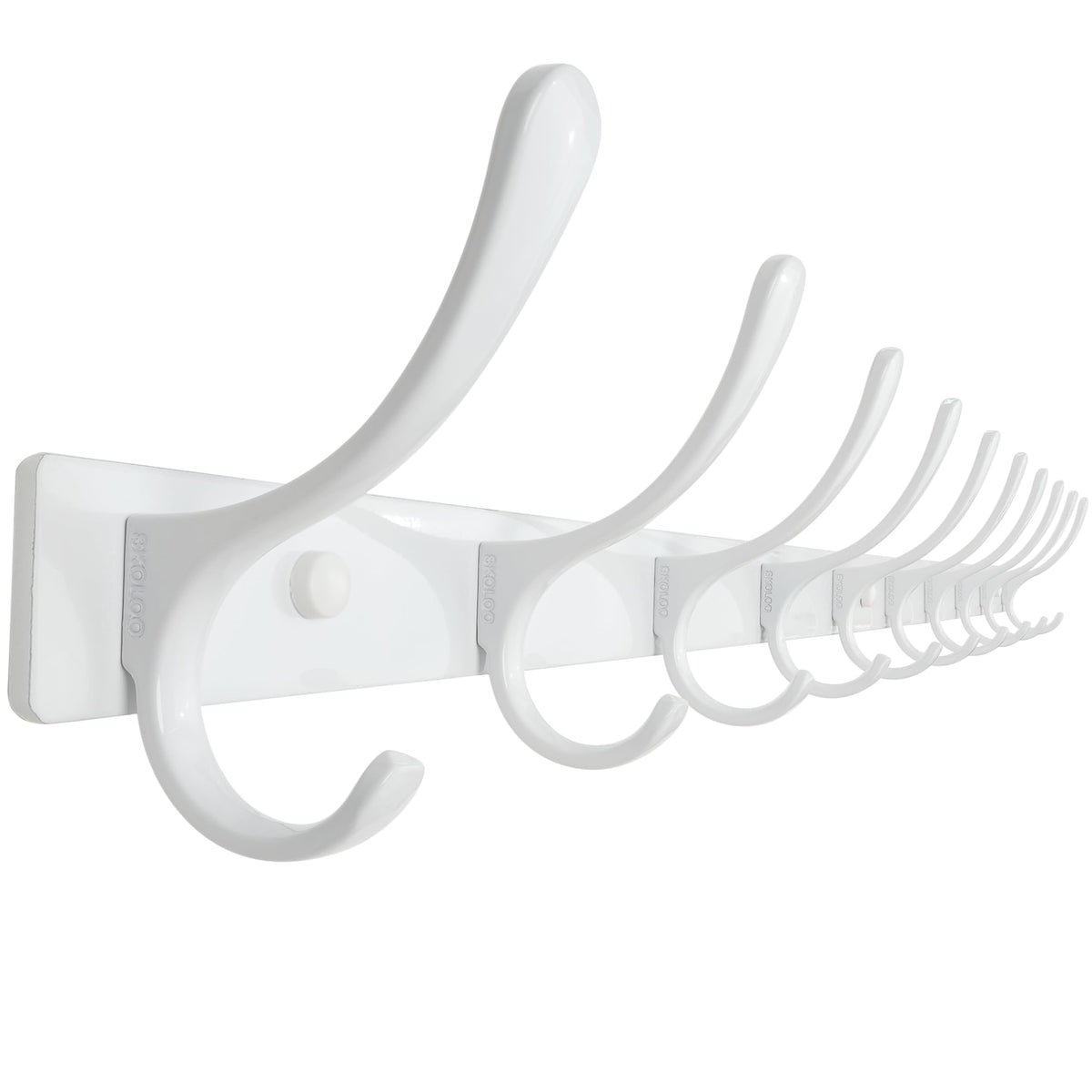 SKOLOO Coat Rack Wall Mounted - 6 Hooks, Heavy Duty, Stainless Steel, Metal Wall Hanger, Sturdy Coat Hooks for Hanging Coats, Jacket, Clothes, Hats - Black