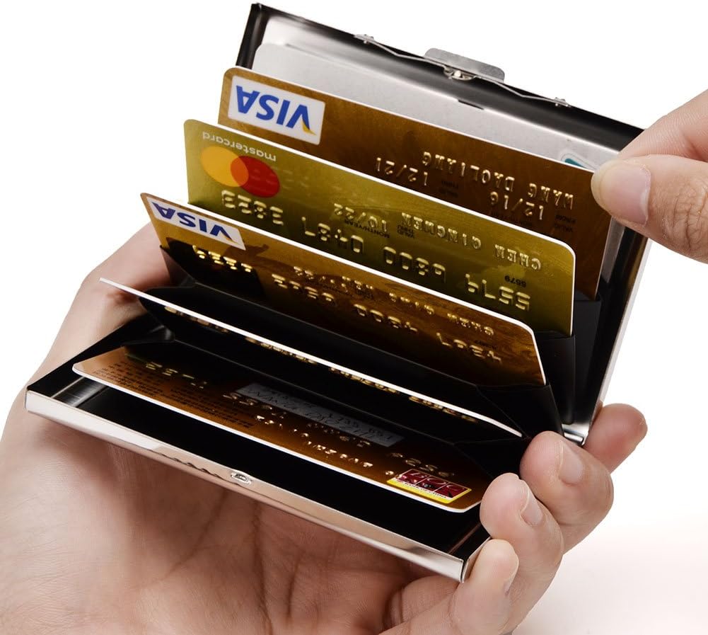 EASTNIGHTS RFID Credit Card Holder Metal Wallet Slim Credit Card Case Protector Business Card Holder for Women or Men