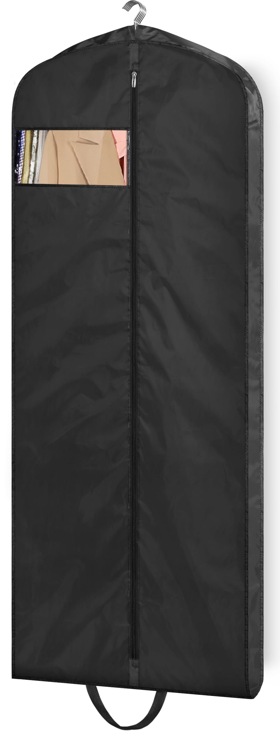 MISSLO 65" Long Garment Bags for Travel Dress Bags for Hanging Clothes 2 Packs Wedding Dress Cover Waterproof Clothes Protector for Closet Storage for Gowns, Tuxedos, Coats, Black