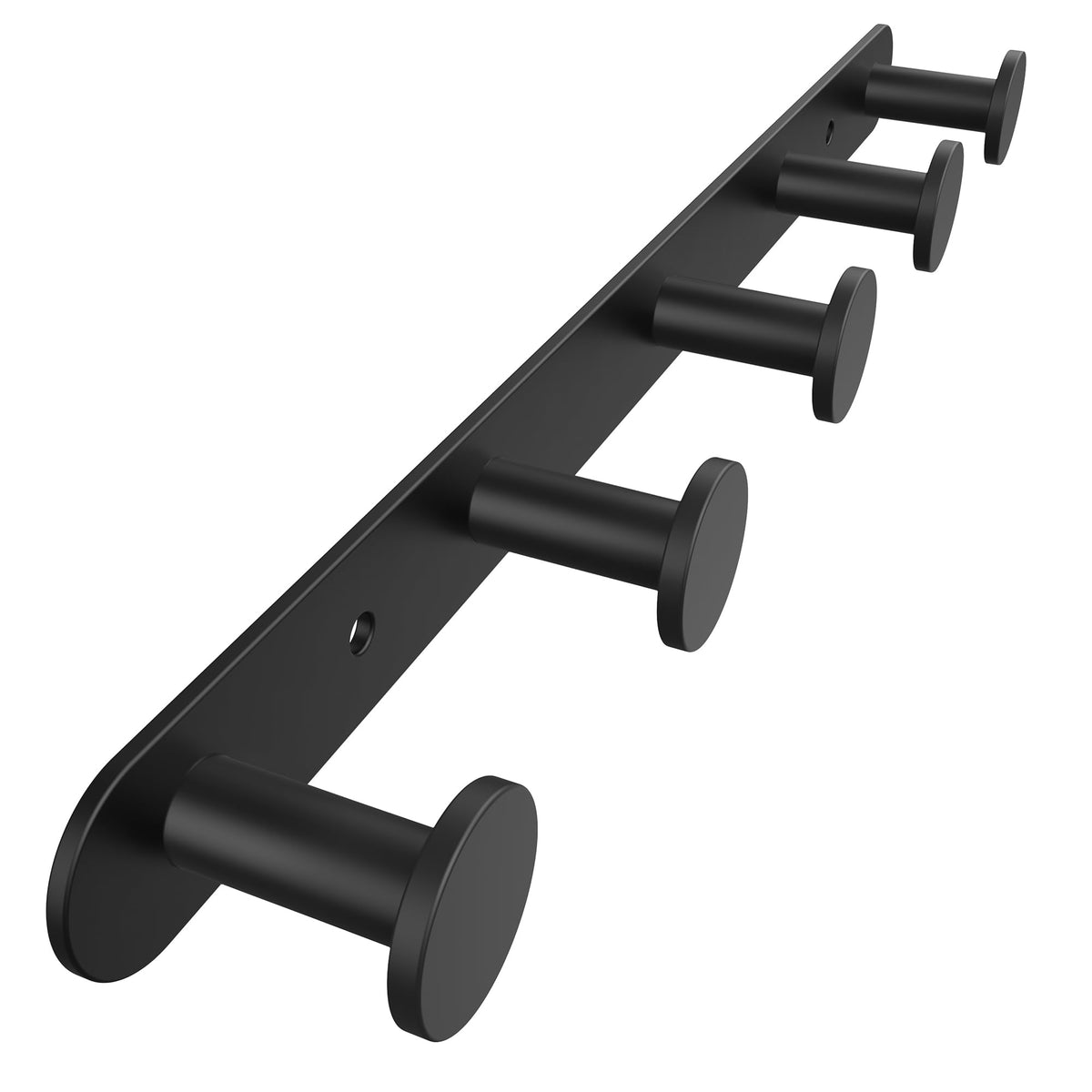 FORIOUS Hat Coat Rack Wall Mounted, 6 Wall Hooks SUS304 for Hanging Black