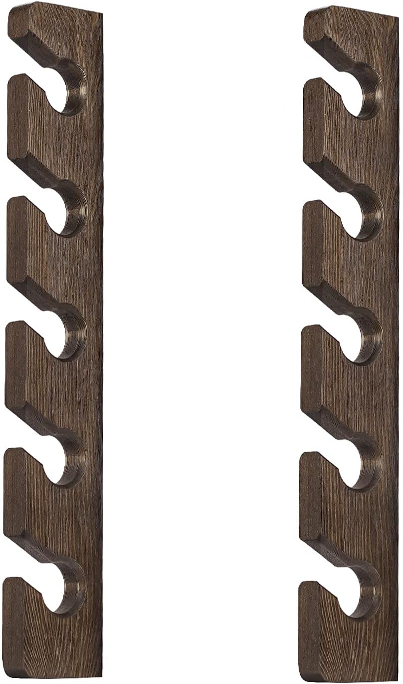Hat Rack for Wall Baseball Cap Organizer Hanger (2 Pack) Modern Wooden Hat Holder Wall-Mounted Caps Display for Closet Door Bedroom Entryroom Laundry (Brown) …