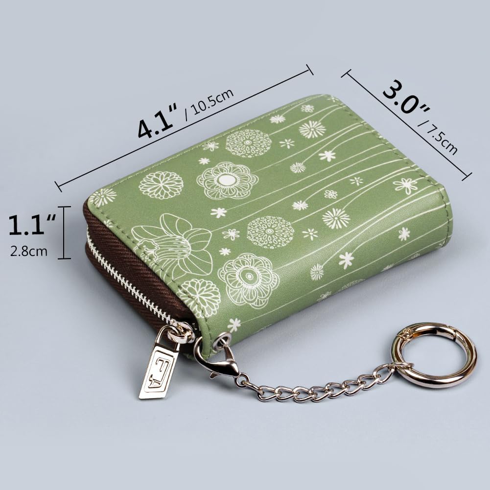 FurArt Zipper Wallet Women RFID Credit Card Holder keychain Wallet