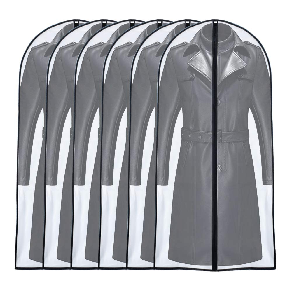 Garment Bags for Hanging Clothes 24" x 40"Coat Covers for Closet Foldable Washable Dress Bags for Hanging Clothes for Long Dress Dance Costumes Suits Gowns Coats
