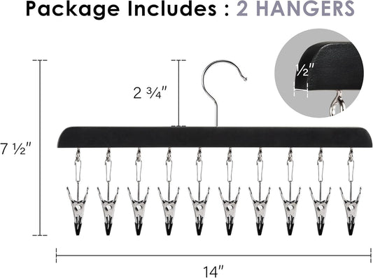 StorageWorks Hat Organizer 2 Pack, Black Cap Hanger Rack with 10 Clips