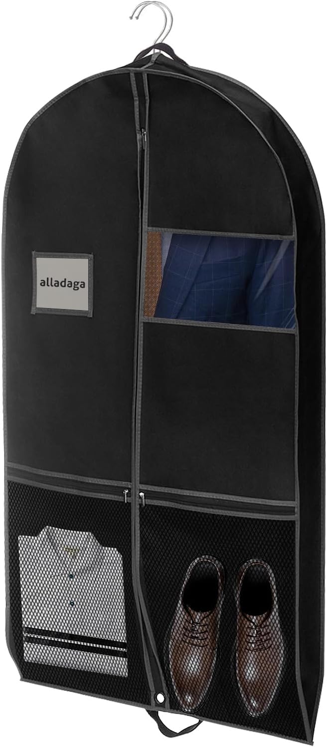 43" Garment Bag Suit Bag Garment Bags for Travel Duffle Bags for Hanging Clothes Storage Bag Carry on Garment Bag,Ideal for Wardrobes, Blazers, Dresses, Coats
