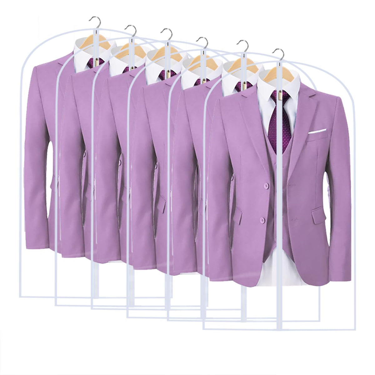 Garment Bags for Hanging Clothes 24" x 40"Coat Covers for Closet Foldable Washable Dress Bags for Hanging Clothes for Long Dress Dance Costumes Suits Gowns Coats