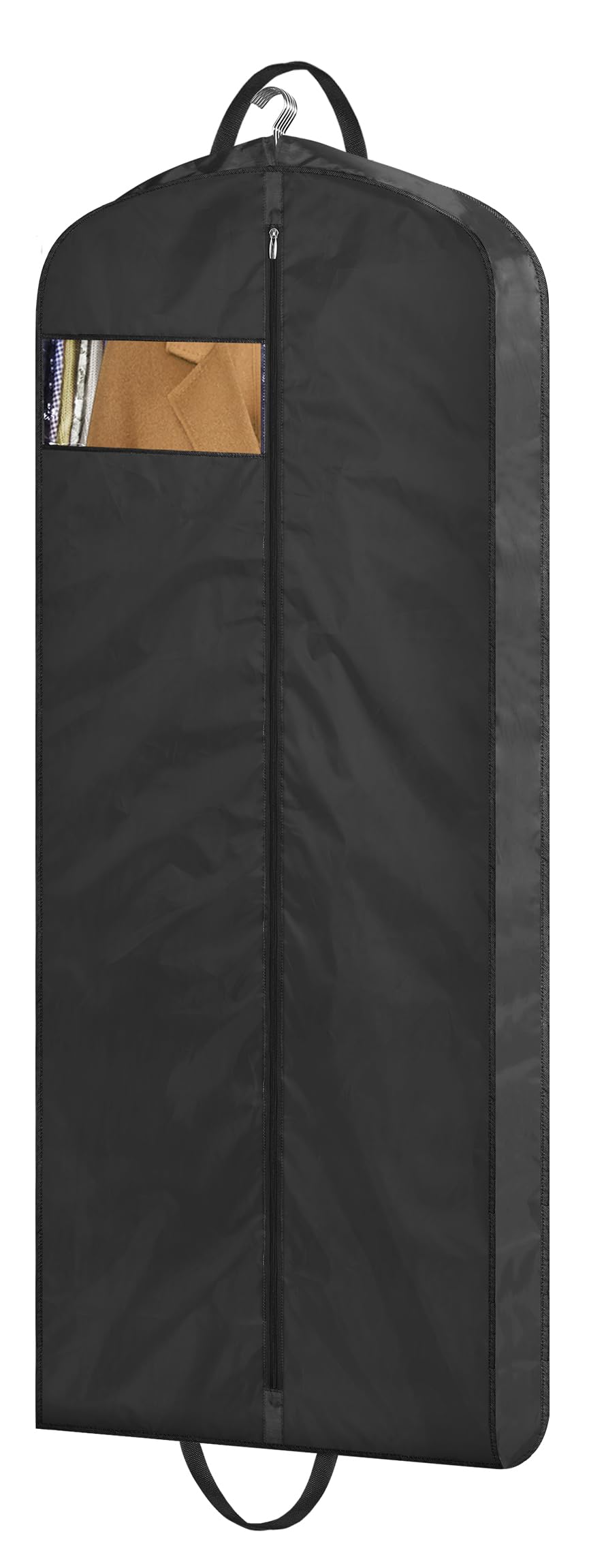 MISSLO 65" Long Garment Bags for Travel Dress Bags for Hanging Clothes 2 Packs Wedding Dress Cover Waterproof Clothes Protector for Closet Storage for Gowns, Tuxedos, Coats, Black