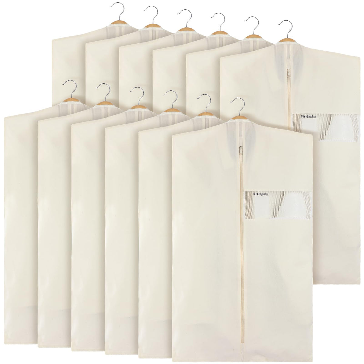 Aliceset 6 Pcs 40 Inches Cotton Garment Bags for Hanging Clothes