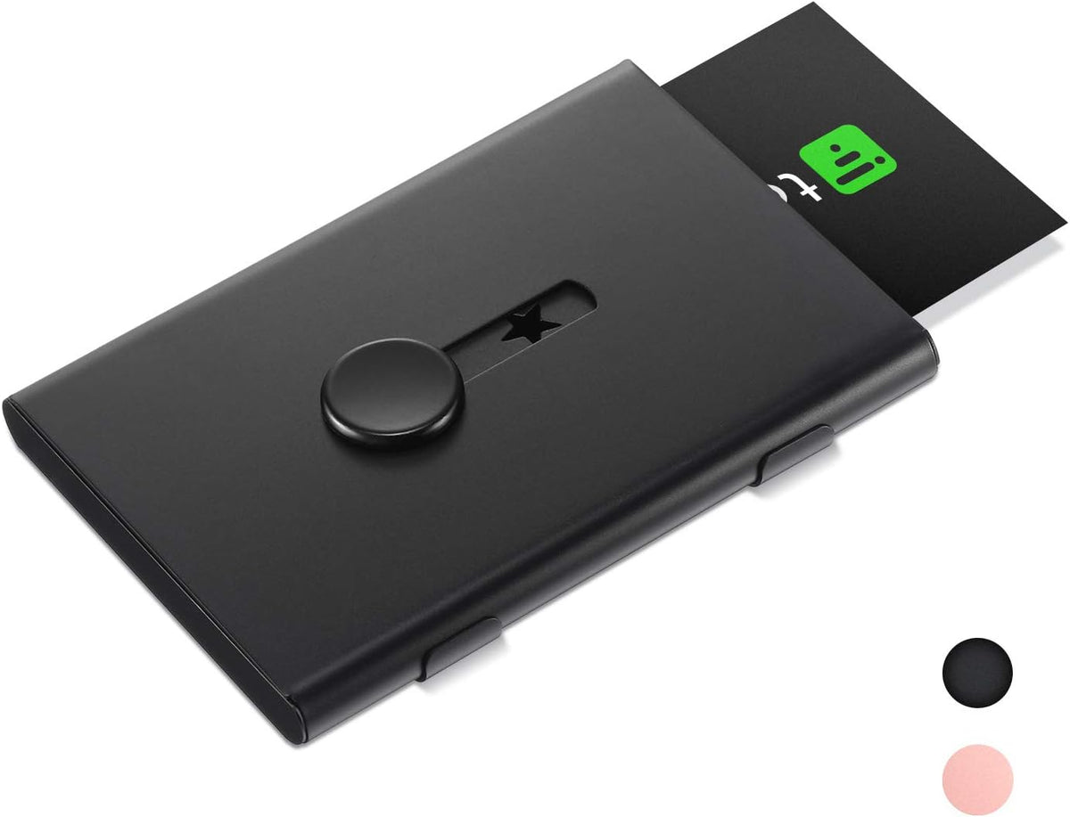 Tatuo 2 Pcs Black/pink Business Card Holder Thumb Drive Stainless Steel