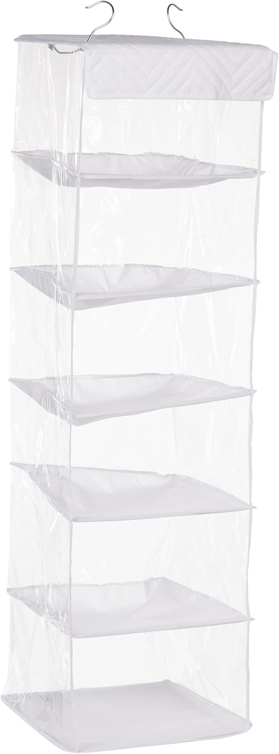 Whitmor Crystal Clear Hanging Sweater Bag - White