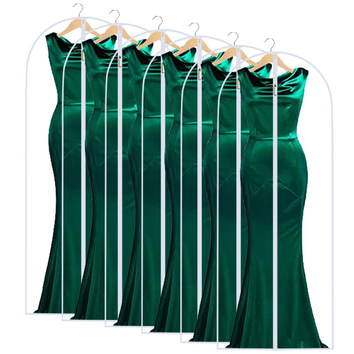 Garment Bags for Hanging Clothes 24" x 48"Coat Covers for Closet Foldable Washable Dress Bags for Hanging Clothes for Long Dress Dance Costumes Suits Gowns Coats