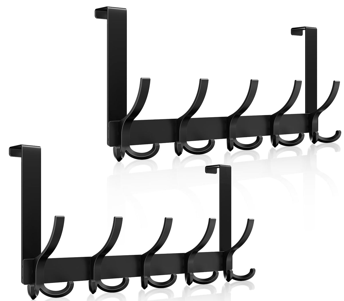Optish Over The Door Hooks for Hanging, Over The Door Hanger, Over The Door Towel Rack for Bathroom (Black, 1 Pack)