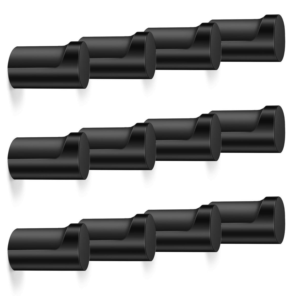bsdonte Wood Wall Hooks 6 Pack, Natural Wooden Coat Hooks Wall Mounted, Handmade Rustic Hat Hooks Heavy Duty Entryway Wall Hangers for Hanging Towels, Clothes, Bags (Black Walnut Wood)