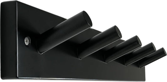 SKOLOO Coat Rack Wall Mount 17 inch, 5 Hooks, Bamboo, Shaker Style, Black