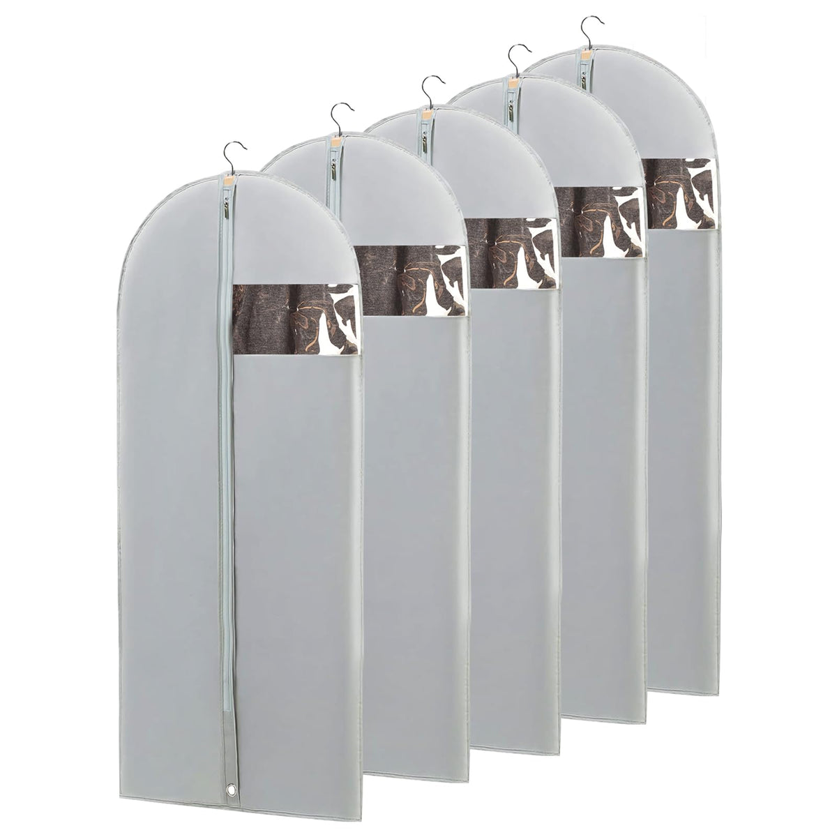 Garment Bags for Hanging Clothes 24" x 48"Coat Covers for Closet Foldable Washable Dress Bags for Hanging Clothes for Long Dress Dance Costumes Suits Gowns Coats