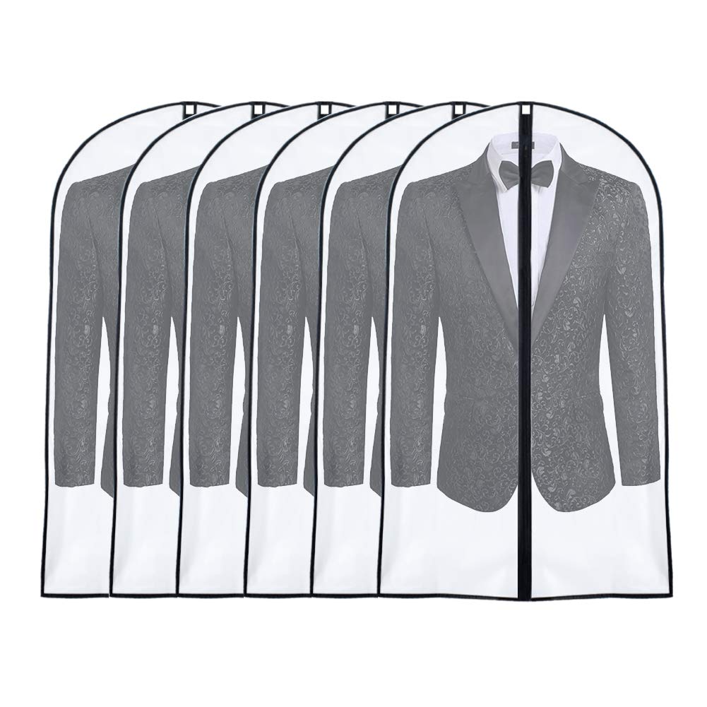 Garment Bags for Hanging Clothes 24" x 40"Coat Covers for Closet Foldable Washable Dress Bags for Hanging Clothes for Long Dress Dance Costumes Suits Gowns Coats