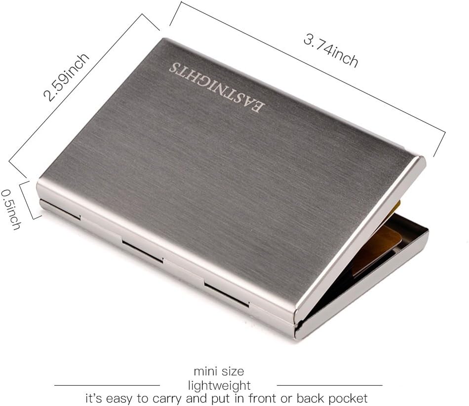 EASTNIGHTS RFID Credit Card Holder Metal Wallet Slim Credit Card Case Protector Business Card Holder for Women or Men