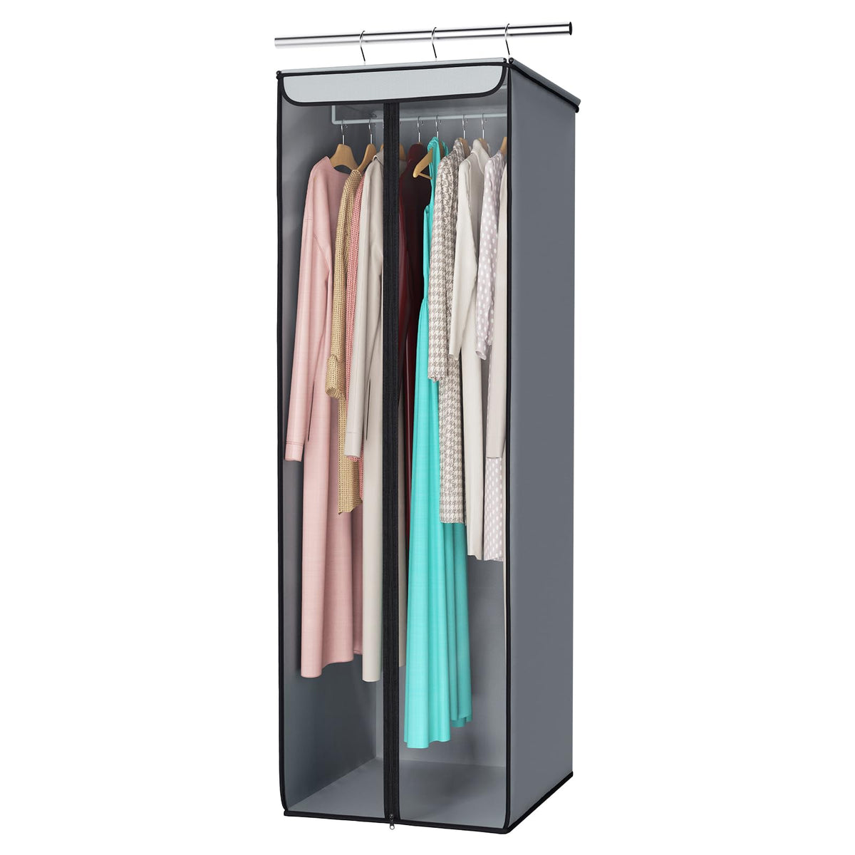 Univivi Garment Bags for Hanging Clothes, Cloth Bag 54 In, 2 PCS, Clear