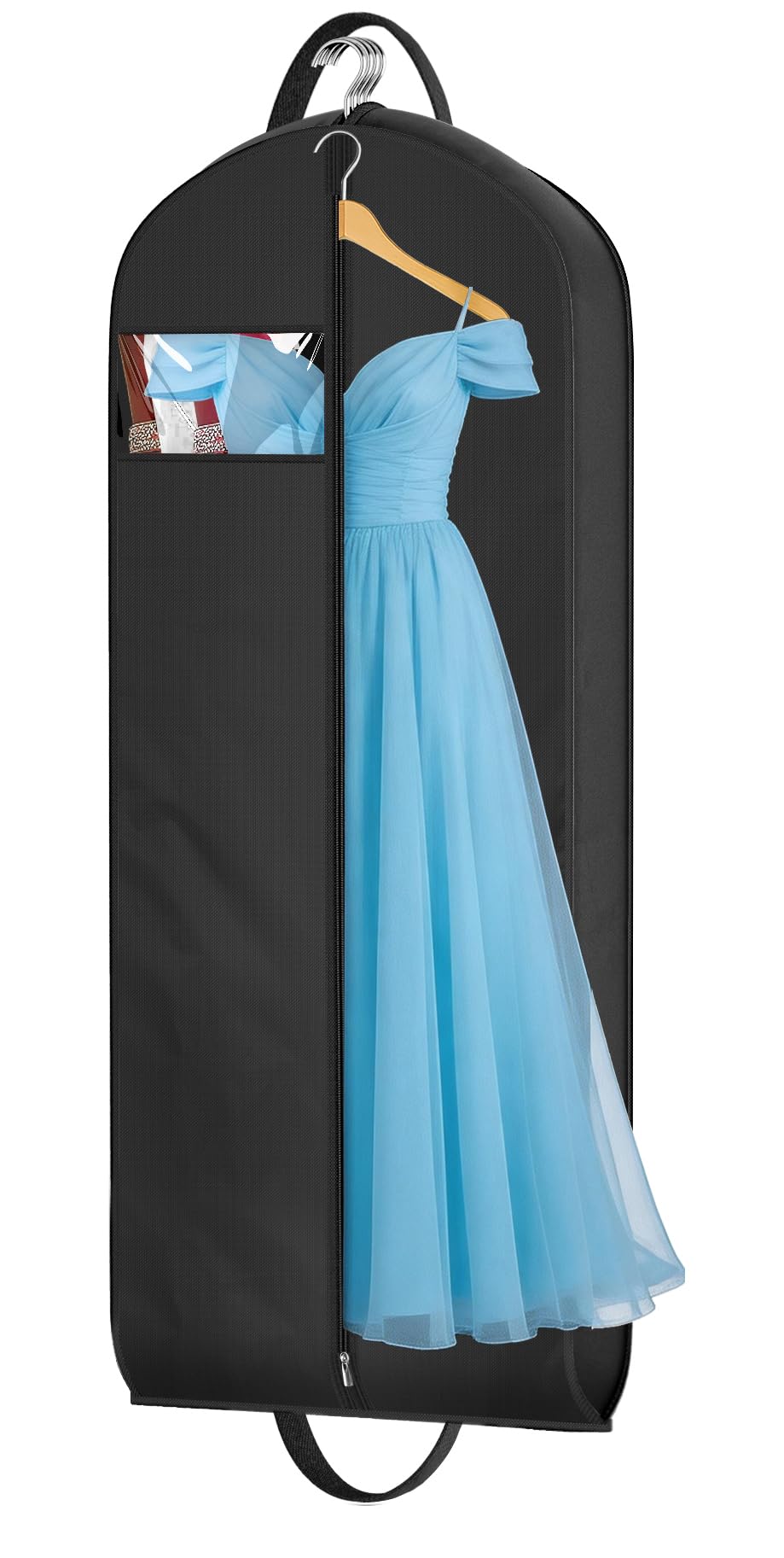 MISSLO 65" Long Garment Bags for Travel for Women 4" Gusseted Dress Bags for Gowns Waterproof Dress Protector Bag for Closet Storage Clothing Covers for Hanging Clothes Wedding Dresses Storage