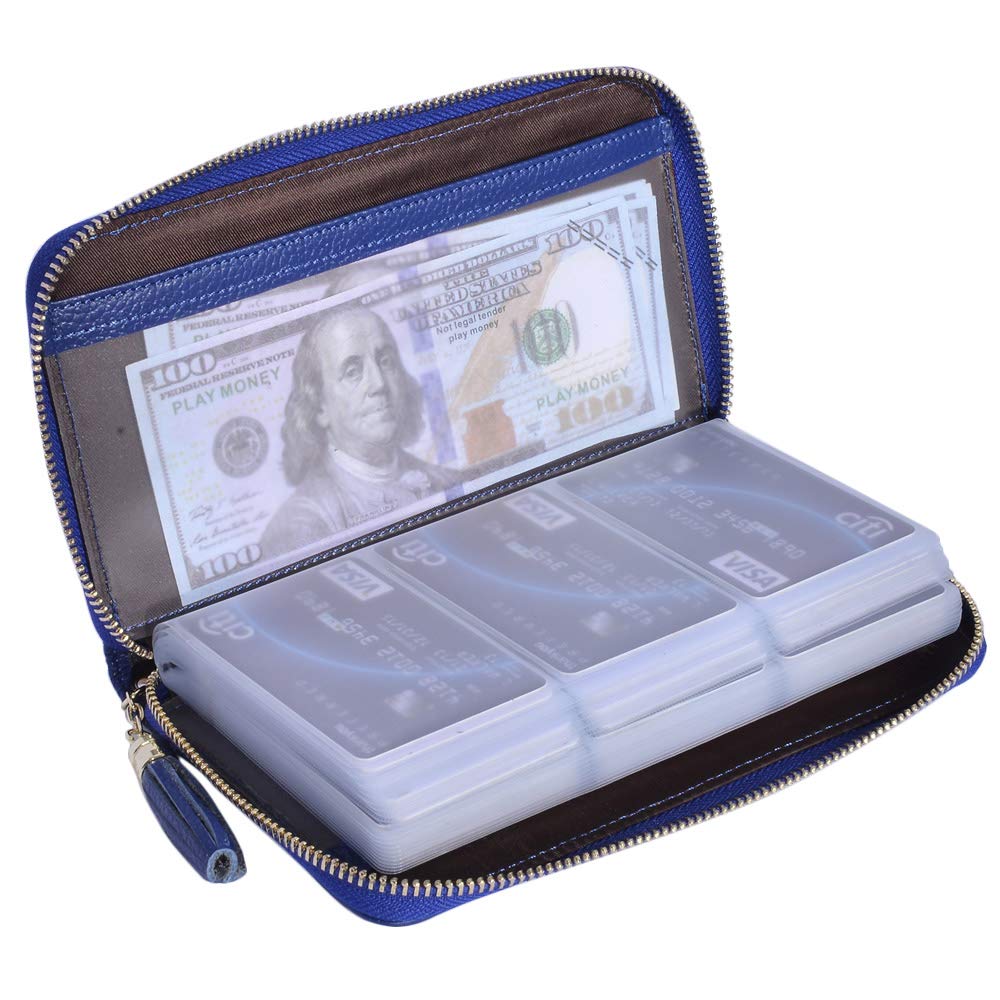 Easyoulife Credit Card Holder Wallet Womens Zipper Leather Case Purse RFID Blocking