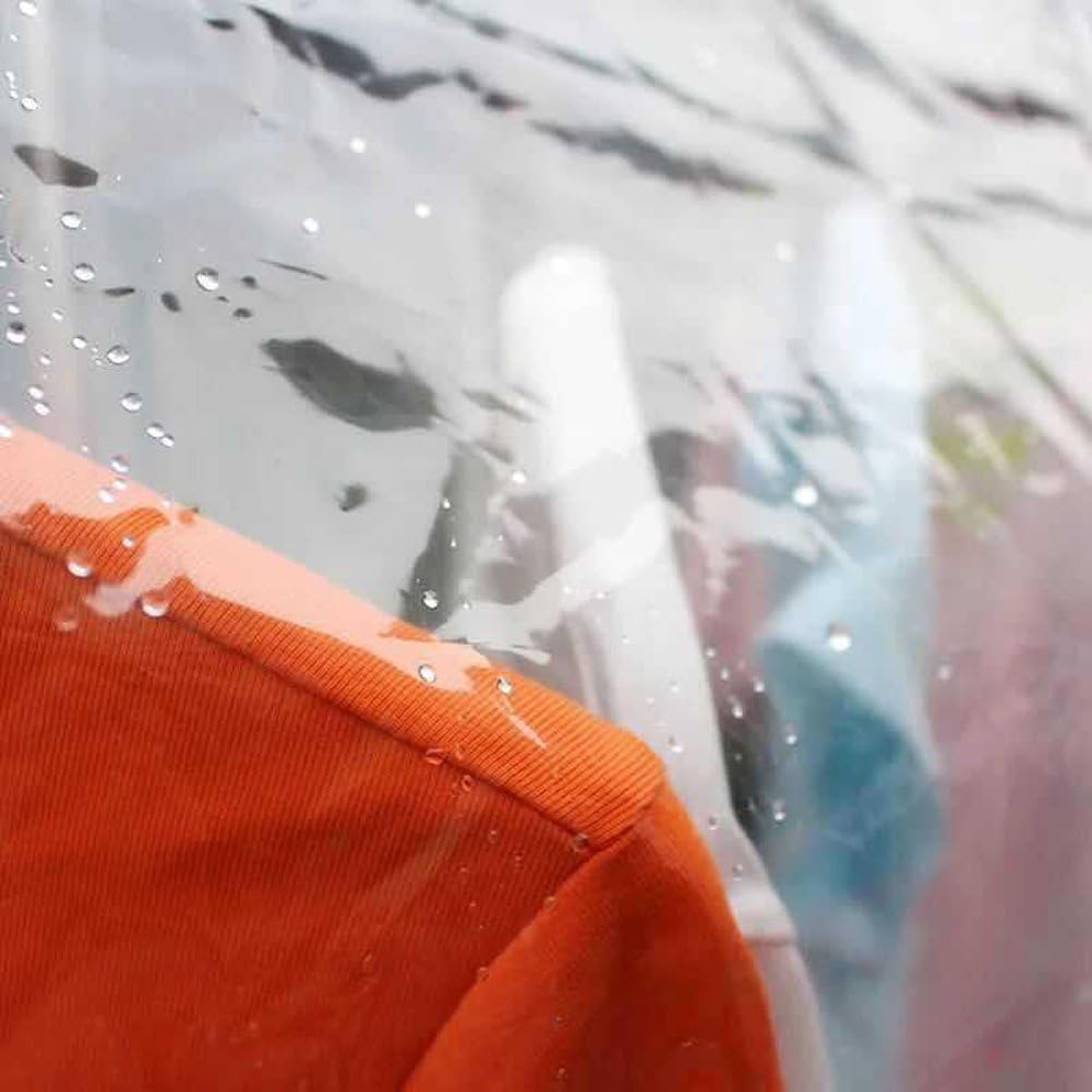 Ruibo Clear Garment Rack Cover Dustproof Clothes Rack Cover with 2 Durable Zipper/Clothing Waterproof Protector (L:71x20x60 inch)