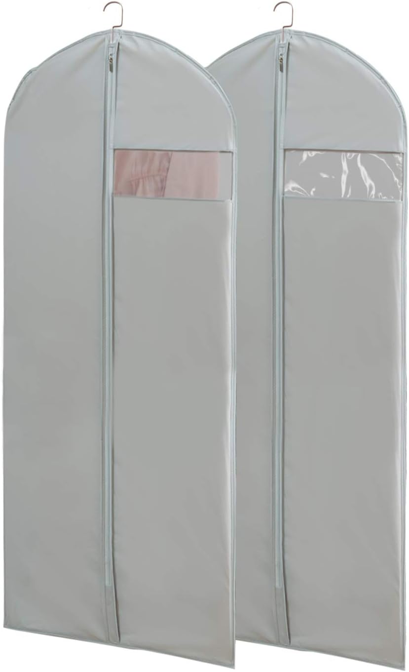 Dress Bags for Gowns Long, 65'' Long Dress Clear Garment Bag(Set of 2, 23.3'' X 65'')