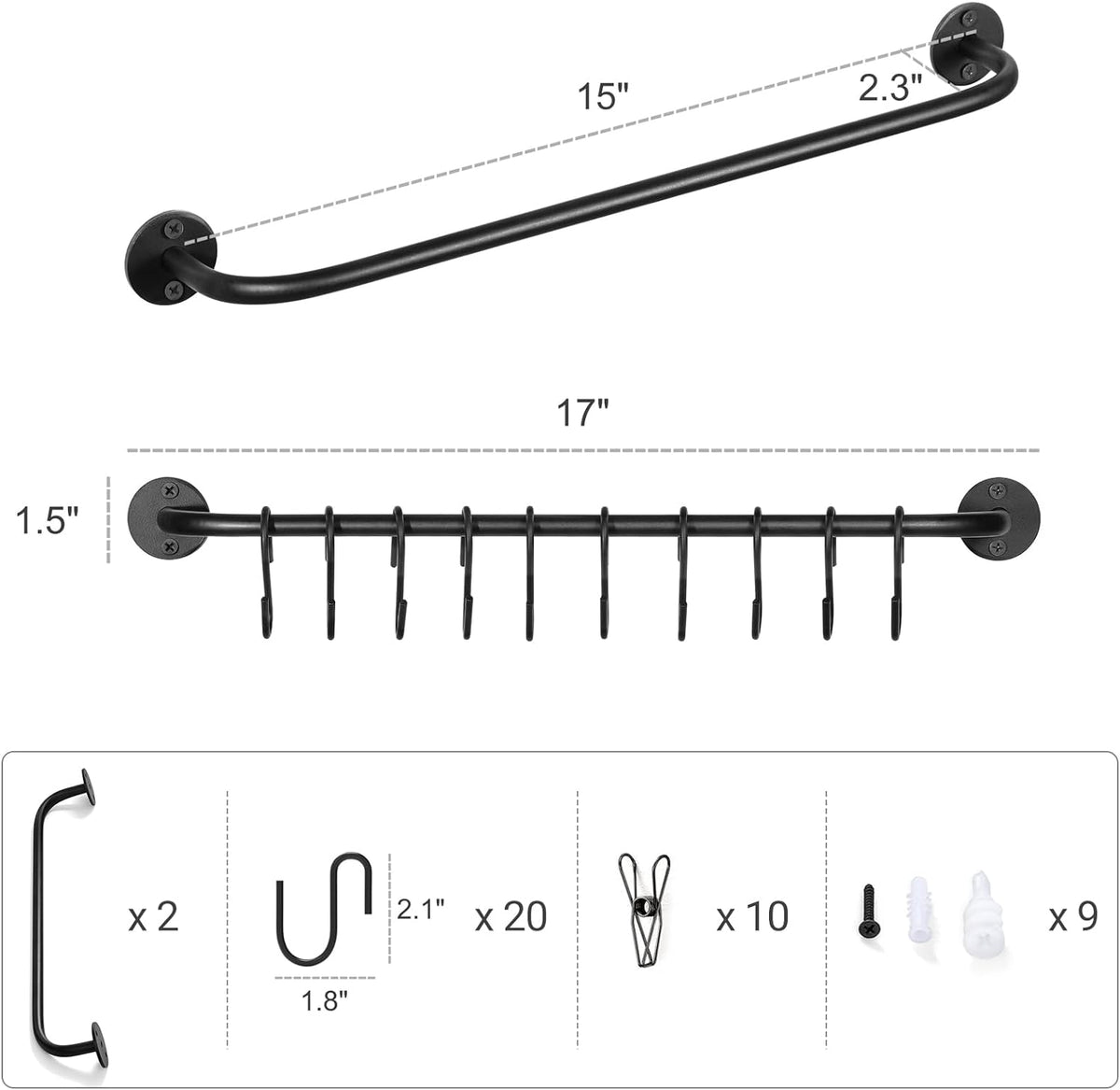 Mkono Hat Organizer Hat Rack for Wall Storage Holder with 20 Hooks Set of 2