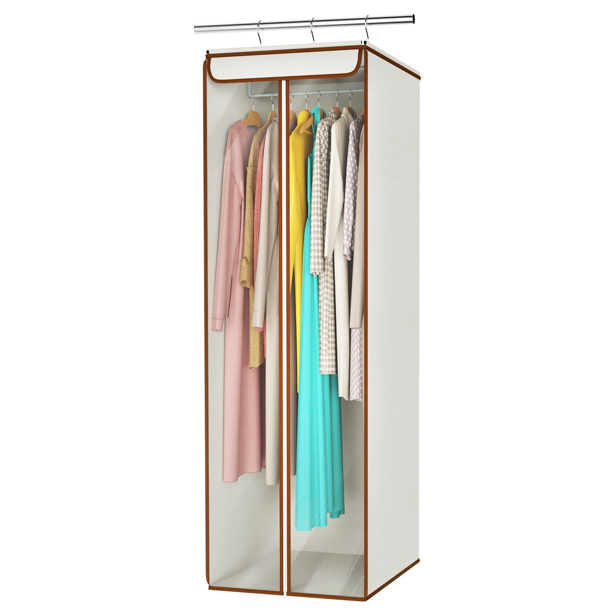 Univivi Garment Bags for Hanging Clothes, Cloth Bag 54 In, 2 PCS, Clear