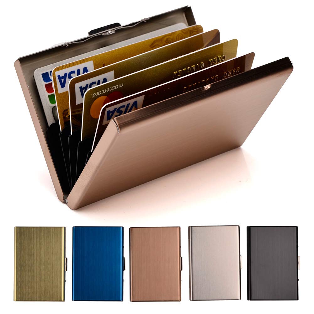 EASTNIGHTS Credit Card Holder Stainless Steel Credit Card Case Metal ID Card Holder RFID Wallets Business Card Holder for Women or Men