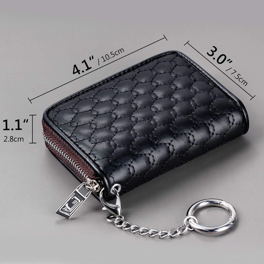 FurArt Zipper Wallet Women RFID Credit Card Holder keychain Wallet