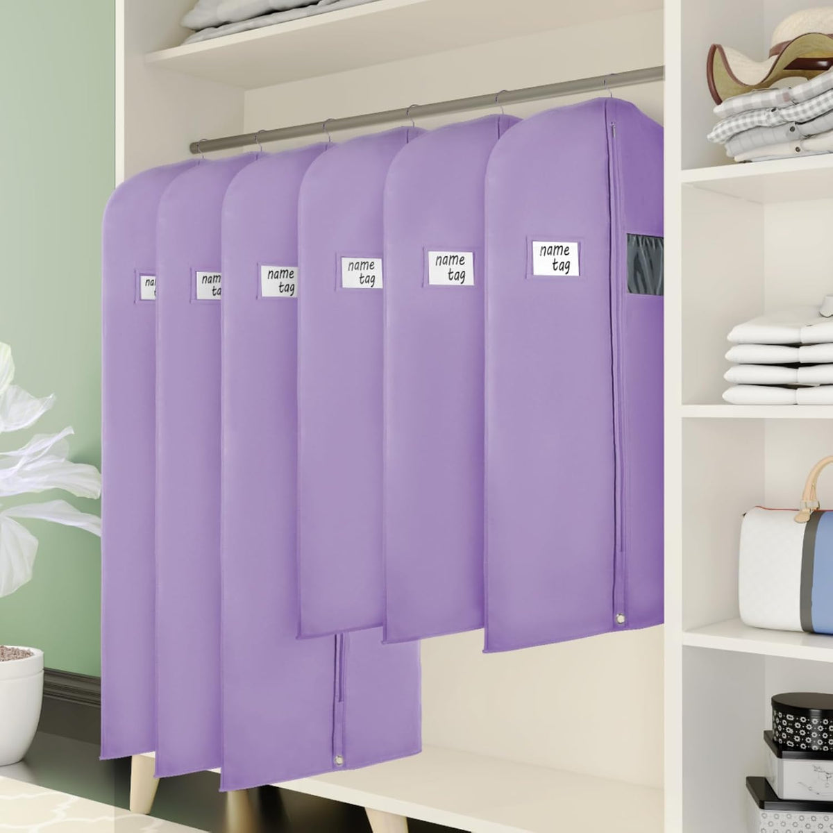 KEEGH 60 in Garment Bags for Hanging Clothes (Set of 6) Purple