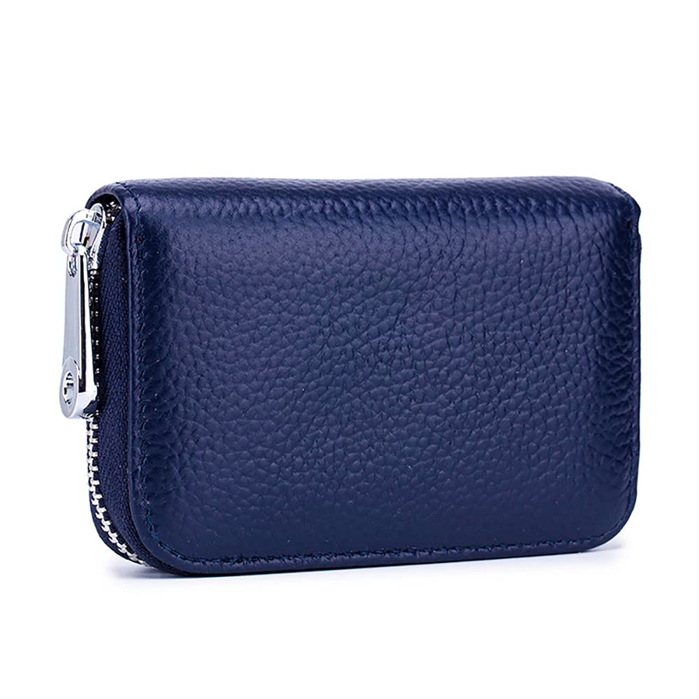 EASTNIGHTS RFID Credit Card Holder Genuine Leather Credit Card Wallet with Zipper
