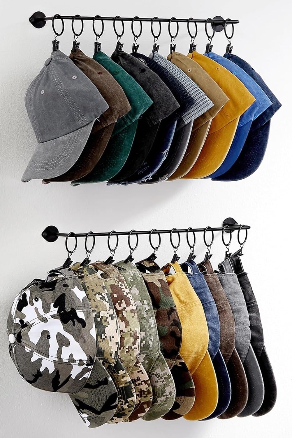 Hat Organizer Hat Rack for Baseball Caps Wall Hat Storage for 20 Caps