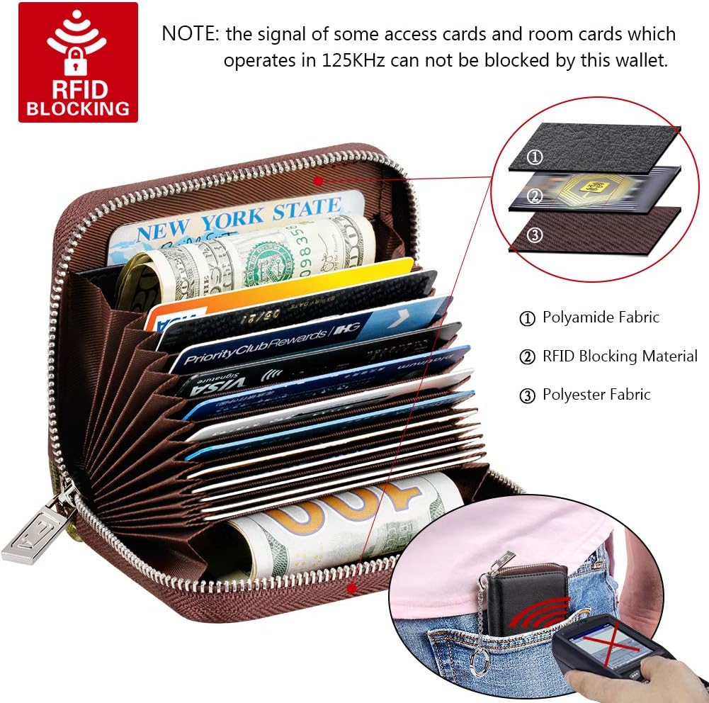 FurArt Zipper Wallet Women RFID Credit Card Holder keychain Wallet