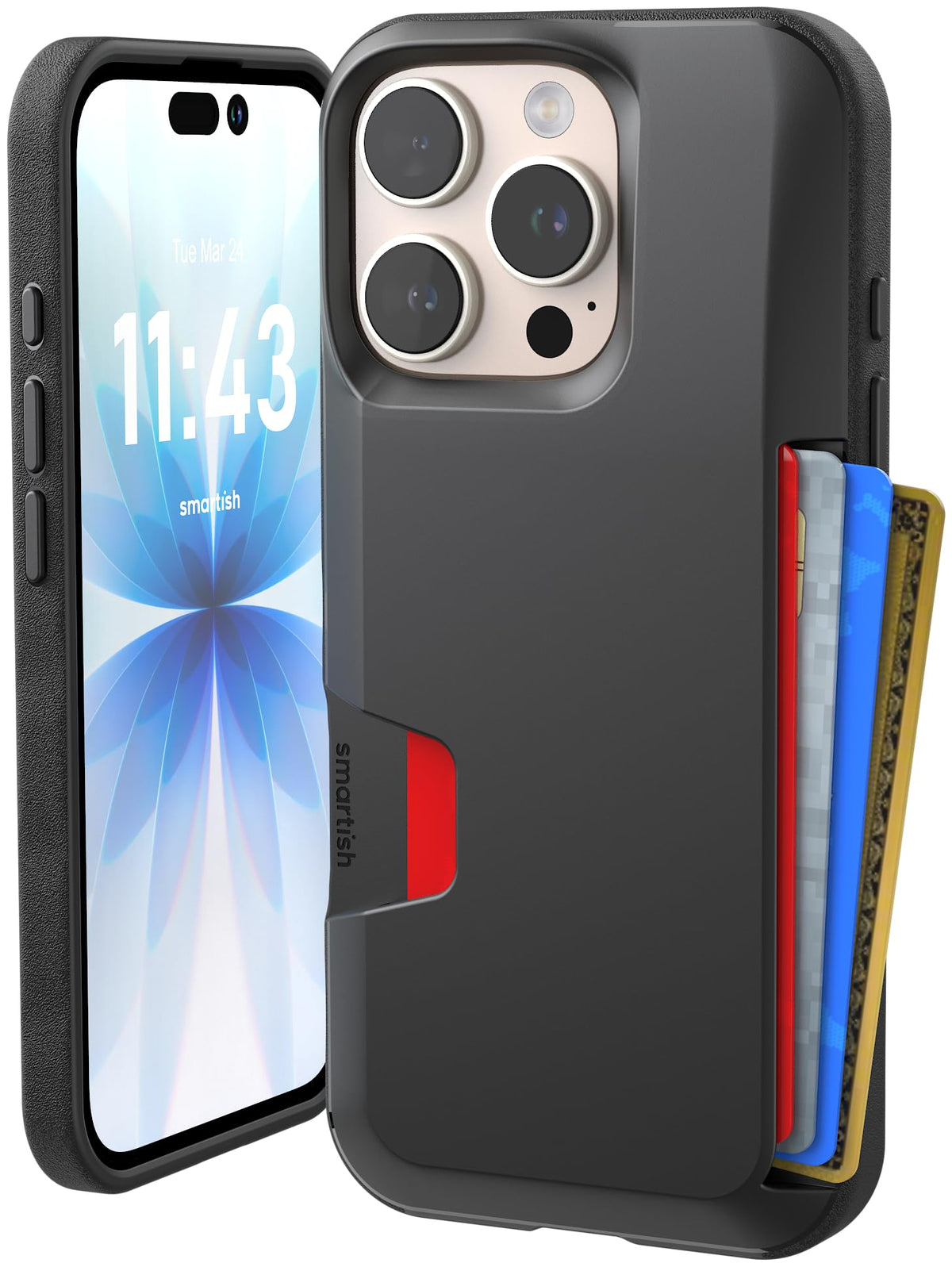 Smartish iPhone 18 Pro/17 Pro Wallet Case, Wallet Slayer Vol 1, Black