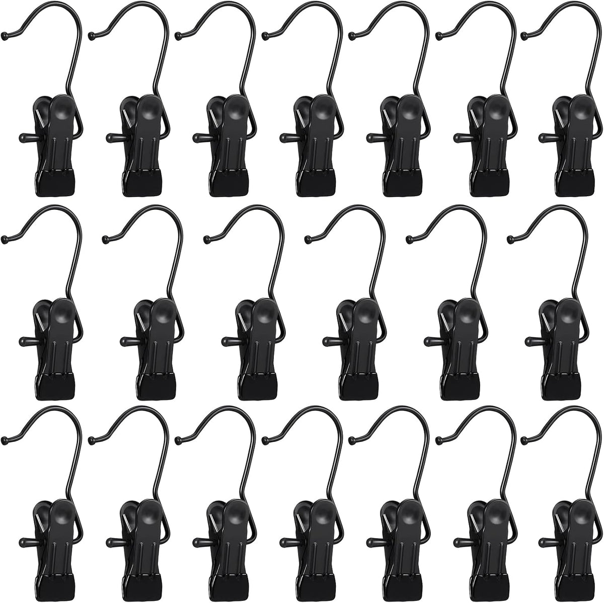 Hotop 20 Pieces Boot Hanger Clips Heavy Duty Closet Space Saving, Black